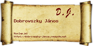 Dobrovszky János névjegykártya