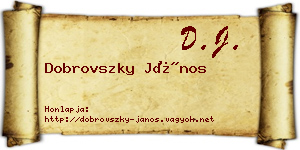 Dobrovszky János névjegykártya