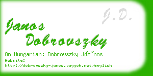 janos dobrovszky business card